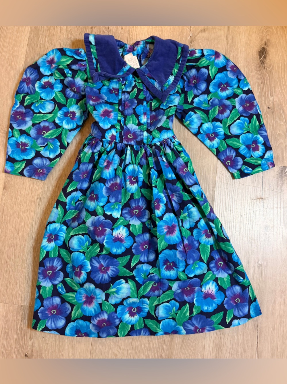 Vintage 80s Wee Clancy Pansy Prairie Dress Girls Size 5